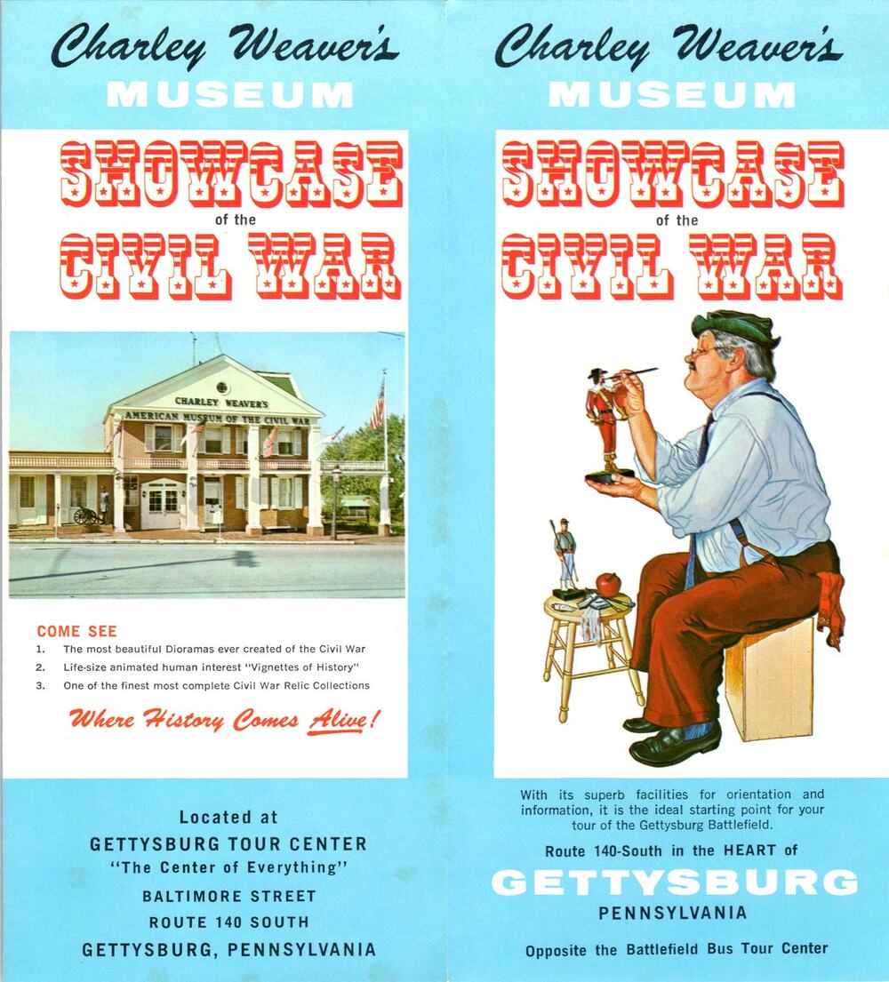 1970s Charley Weaver's Museum Showcase of the Civil War Gettysburg PA H5-4